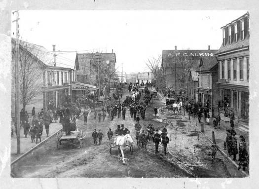 Horse Show parade, Webster St. Kentville, NS circa 1890-1910