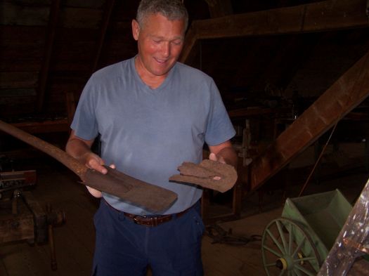 Kevin Wood with a dyking spade