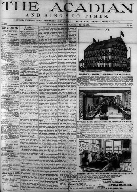 3. Exterior and interior pictures of the Skoda factory were published on the front page of The Acadian in May 1893