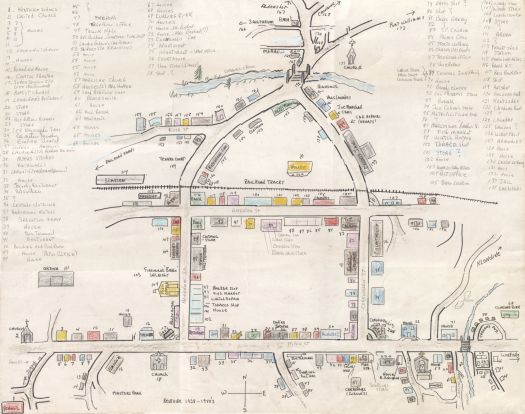 Bill Chase’s map of downtown Kentville as it was around 1938