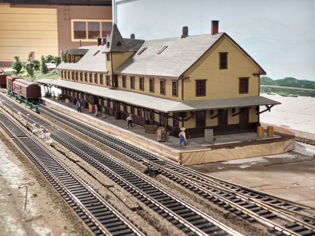 image of a model train station